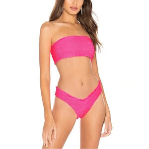Lovers + Friends far away bikini hot pink bottoms